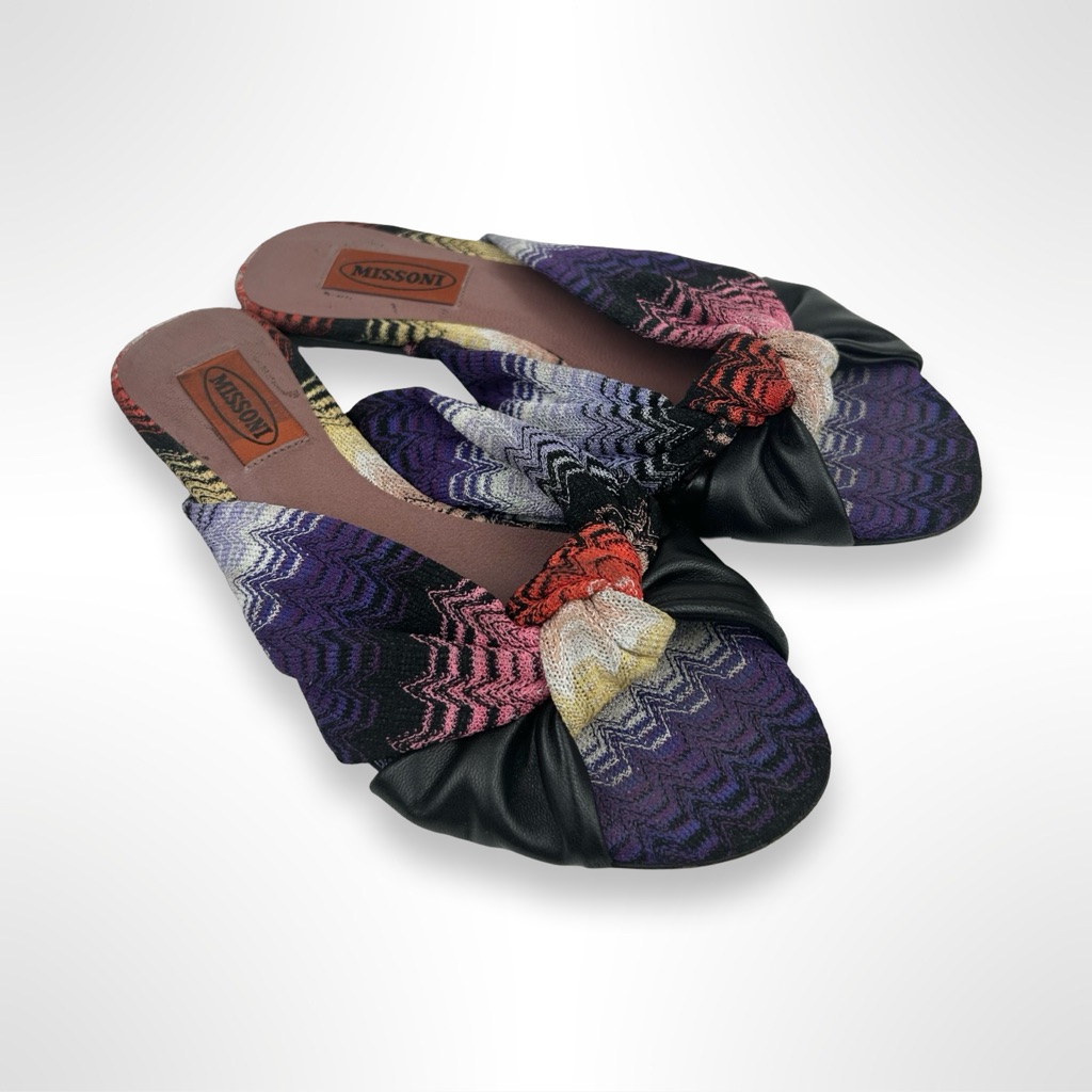 Missoni Y2k Space Dye Knit Bow Sandals